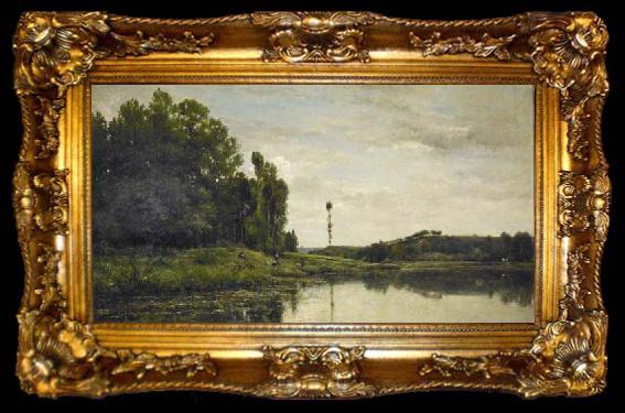 framed  Charles Francois Daubigny Banks of the Oise, ta009-2